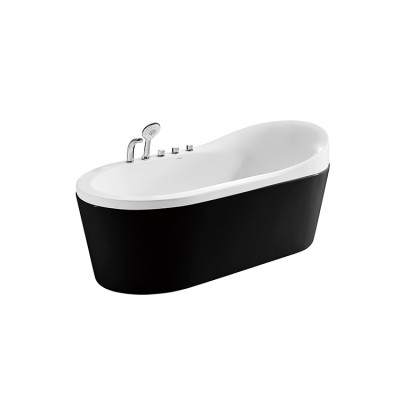 bathroom acrylic free standing bath Black  bath tub